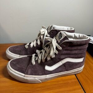 Vans SK8 High Top Suede Leather Sneaker Shoe Lace‎ Up Dark Maroon Streetwear W9